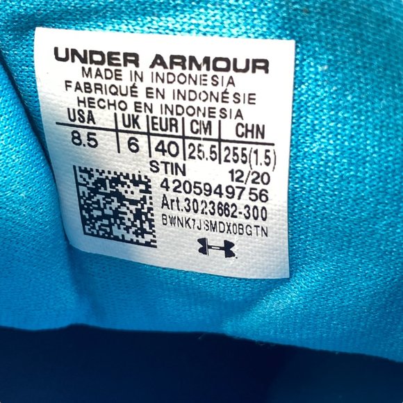 Under Armour Charged Running Shoes Multicolor 3023662-300 Woman's Size 8.5 - Picture 8 of 8